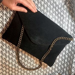 J.Crew black suede clutch